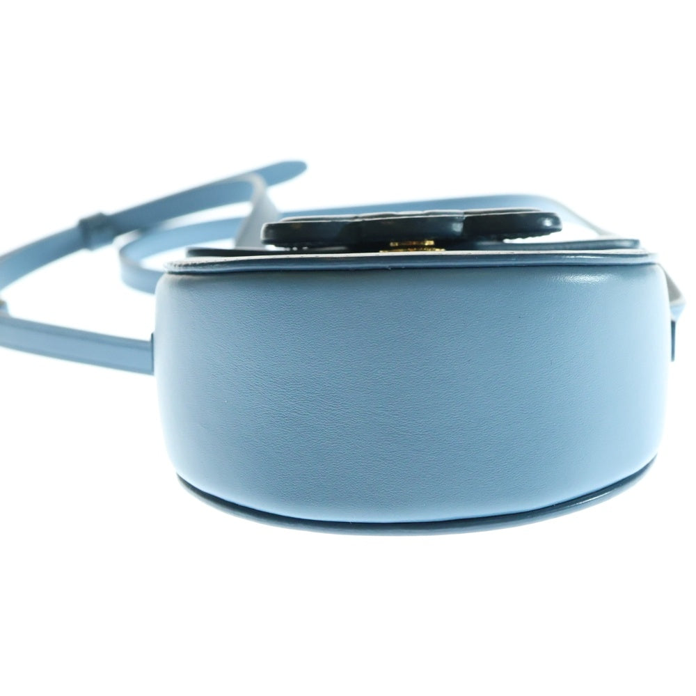 CELINE(セリーヌ) トリオンフ ミニ ブザス ショルダーバッグ ショルダーポシェット ミニバッグ ブルー カーフレザー