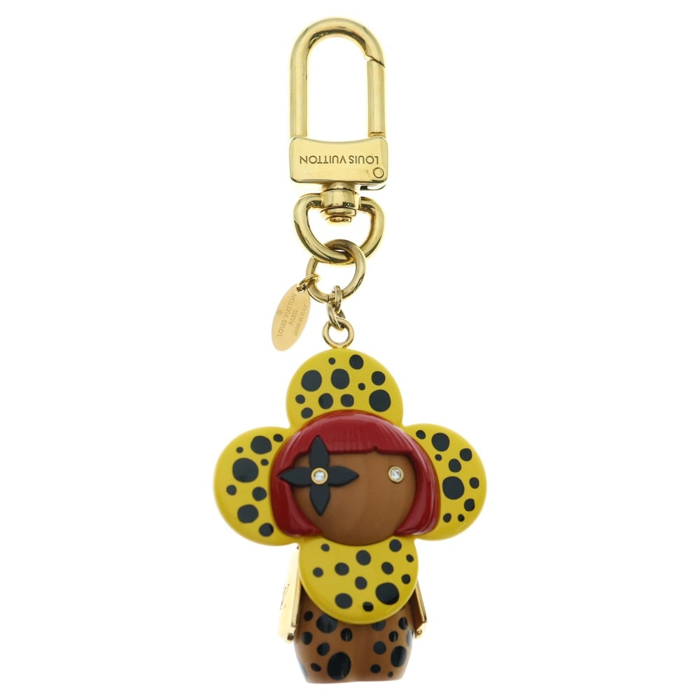 LOUIS VUITTON(ルイヴィトン) ×草間彌生 YK ポルト クレ ヴィヴィエンヌ インフィニティ ドット キーリング チャーム M01146 ブラウン×イエロー