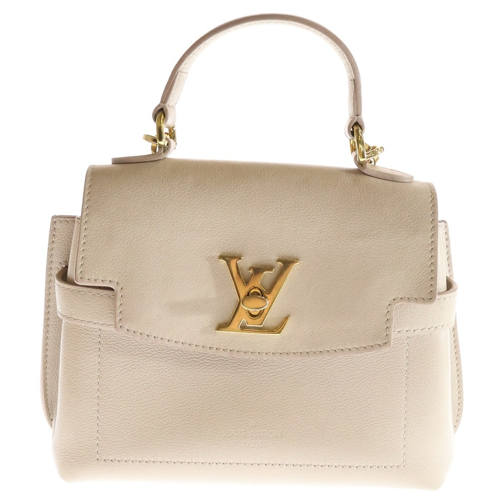 LOUIS VUITTON(ルイヴィトン) ロックミー エヴァー MINI ロゴプレート レザー ターンロック 2WAY ハンド チェーンショルダーバッグ ゴールド金具 ベージュ M21052
