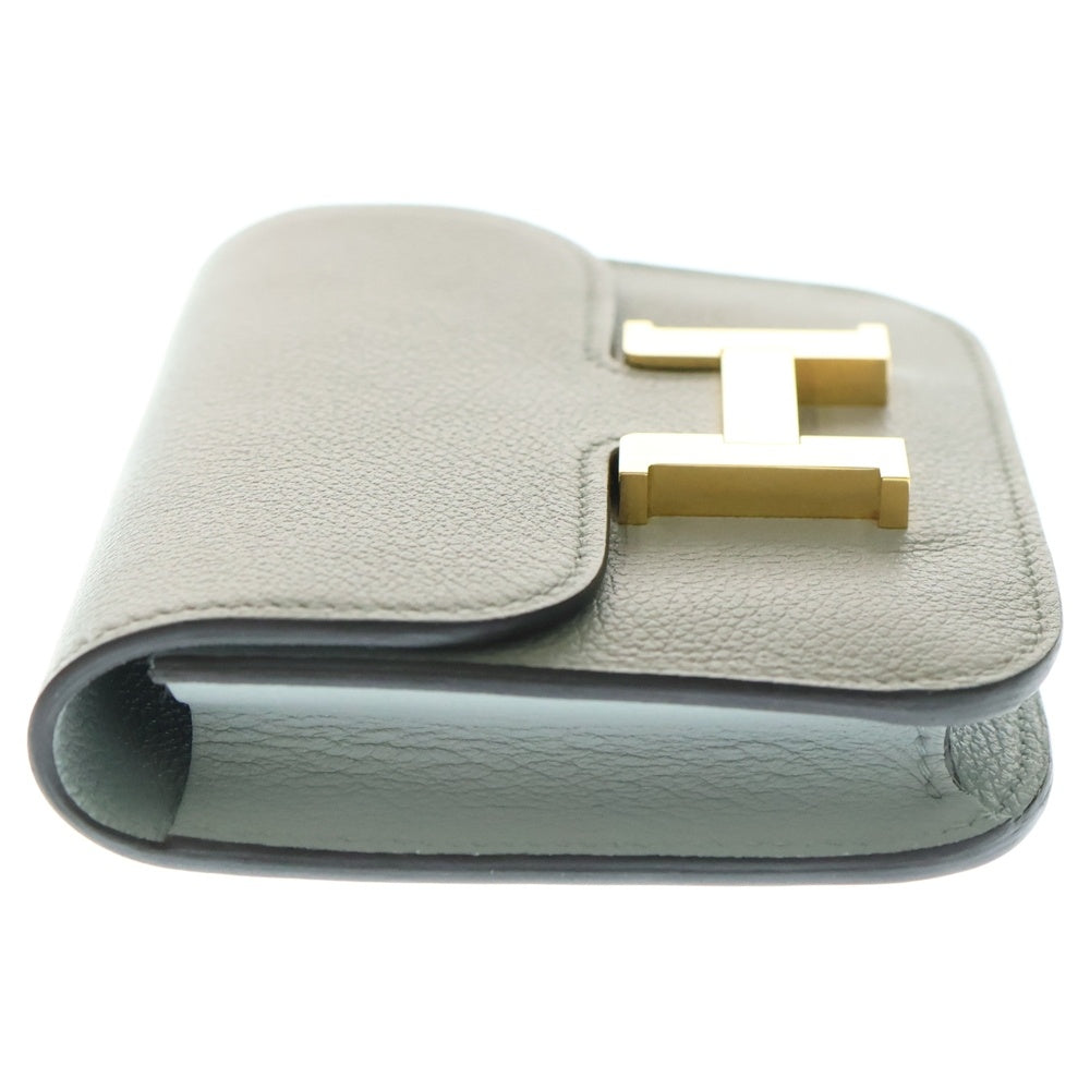 HERMES(エルメス) コンスタンススリム エバーカラー コンパクトウォレット 財布 ライトブルー ブルーグレイシャー W刻印 ゴールド金具