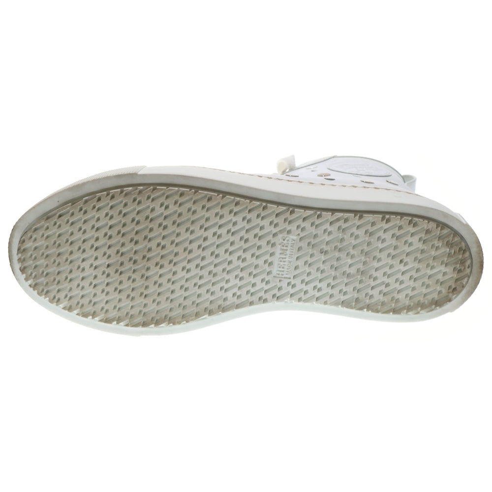 HERMES(エルメス) セリエ パンチングレザー エクスリブリス ロゴ レースアップ ハイカットシューズ スニーカー ホワイト