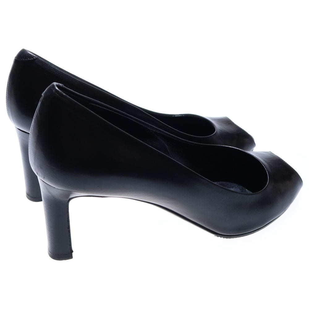 HERMES(エルメス) レザー オープントゥ ヒール パンプス シューズ ブラック レディース