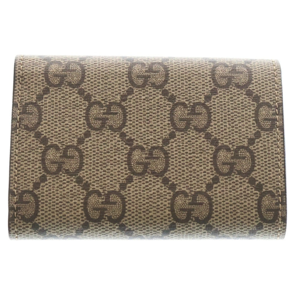 GUCCI(グッチ) ×Balenciaga バレンシアガ GGスプリーム レザーコンパクトウォレット 三つ折り財布 ブラウン 681704