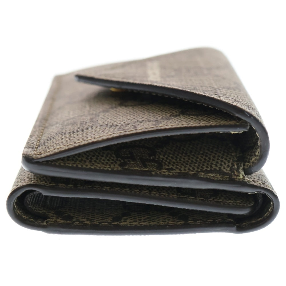 GUCCI(グッチ) ×Balenciaga バレンシアガ GGスプリーム レザーコンパクトウォレット 三つ折り財布 ブラウン 681704