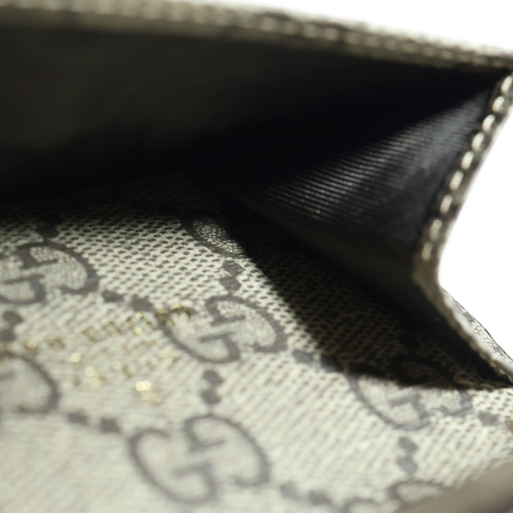 GUCCI(グッチ) ×Balenciaga バレンシアガ GGスプリーム レザーコンパクトウォレット 三つ折り財布 ブラウン 681704