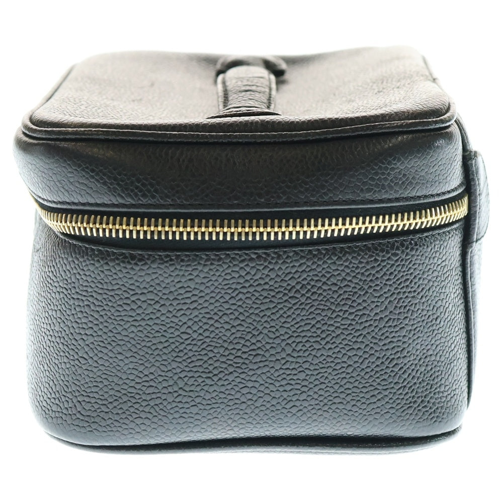 CHANEL(シャネル) ココマーク バニティバッグ ポーチ ケース ブラック キャビアスキン ゴールド金具