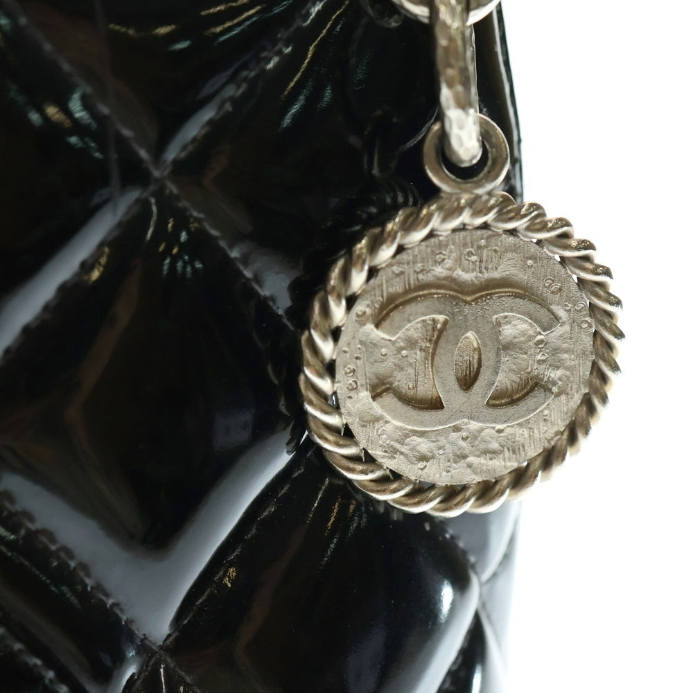 CHANEL(シャネル) ココマーク 復刻トート トートバッグ ハンドバッグ ブラック シルバー金具 エナメル