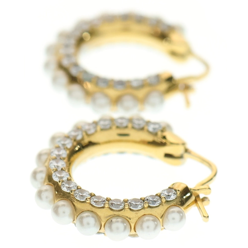 miumiu(ミュウミュウ) ロゴピアス イヤーアクセサリー GP×パール×ラインストーン ゴールド 5JO654