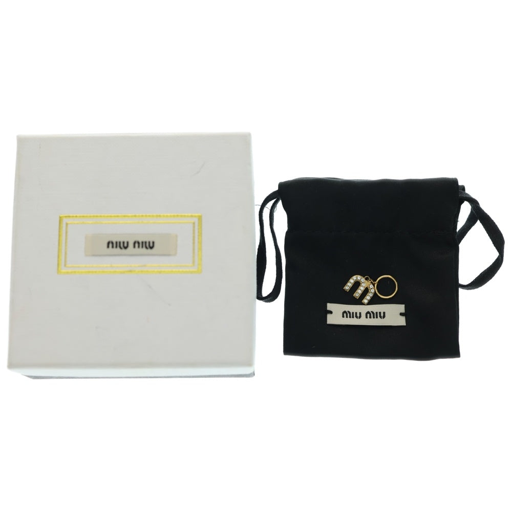 miumiu(ミュウミュウ) ロゴピアス イヤーアクセサリー GP×パール×ラインストーン ゴールド 5JO654