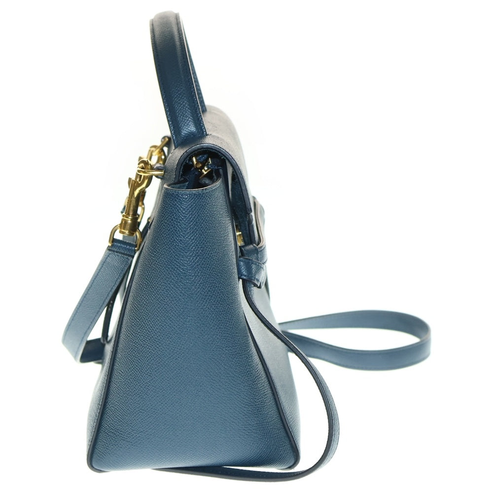CELINE(セリーヌ) ベルトバッグ 2WAYバッグ ハンドバッグ ショルダーバッグ マイクロ ブルー レザー ゴールド金具
