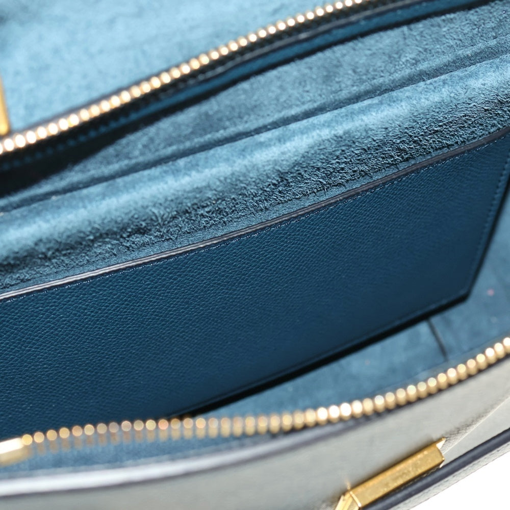 CELINE(セリーヌ) ベルトバッグ 2WAYバッグ ハンドバッグ ショルダーバッグ マイクロ ブルー レザー ゴールド金具