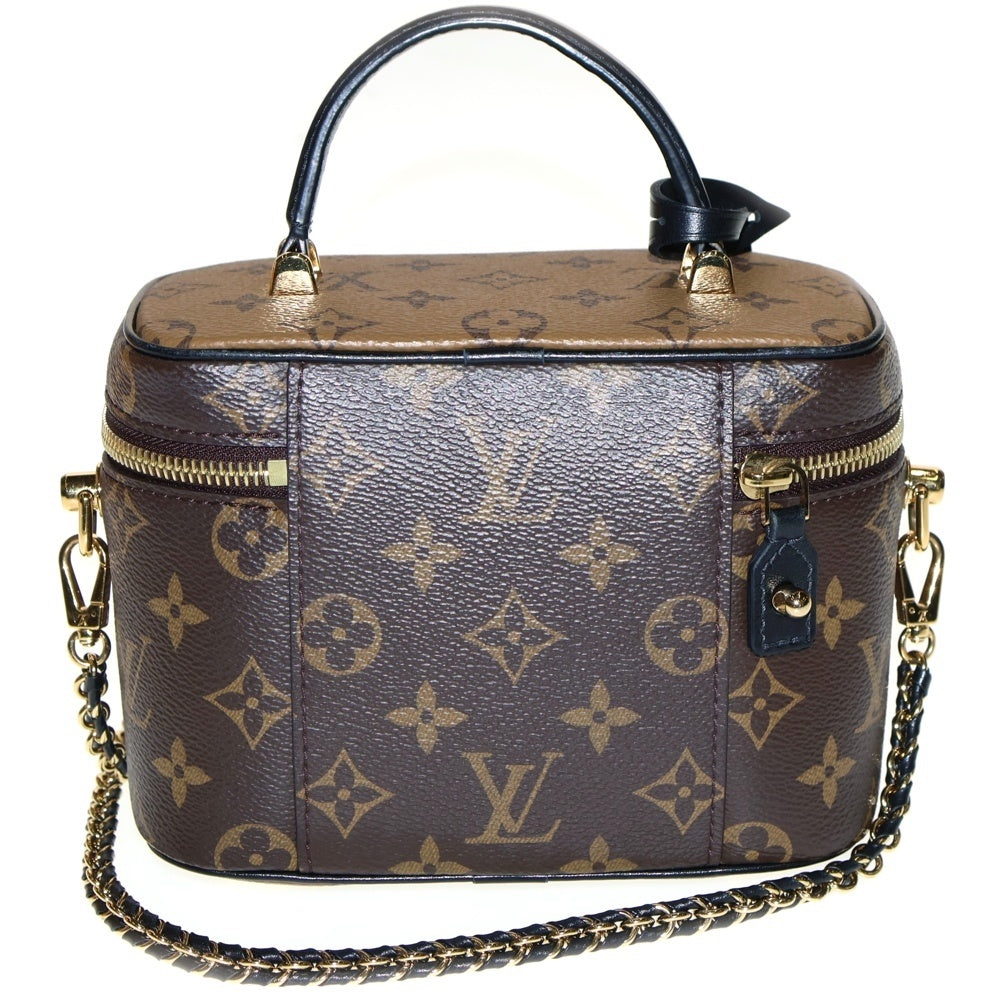 LOUIS VUITTON(ルイヴィトン) モノグラム ヴァニティ NV PM 2WAYバッグ ショルダーバッグ チェーンバッグ ミニバッグ ブラウン×ブラック ゴールド金具 レザー×PVC M47128