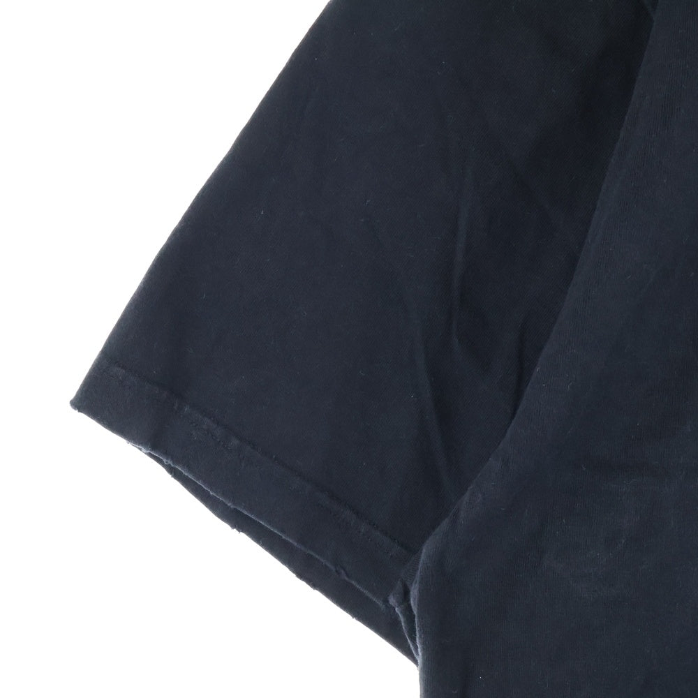 BALENCIAGA(バレンシアガ) ATHLETES アスリート ロゴプリント ダメージ加工 クルーネック 半袖Tシャツ カットソー ブラック 641614