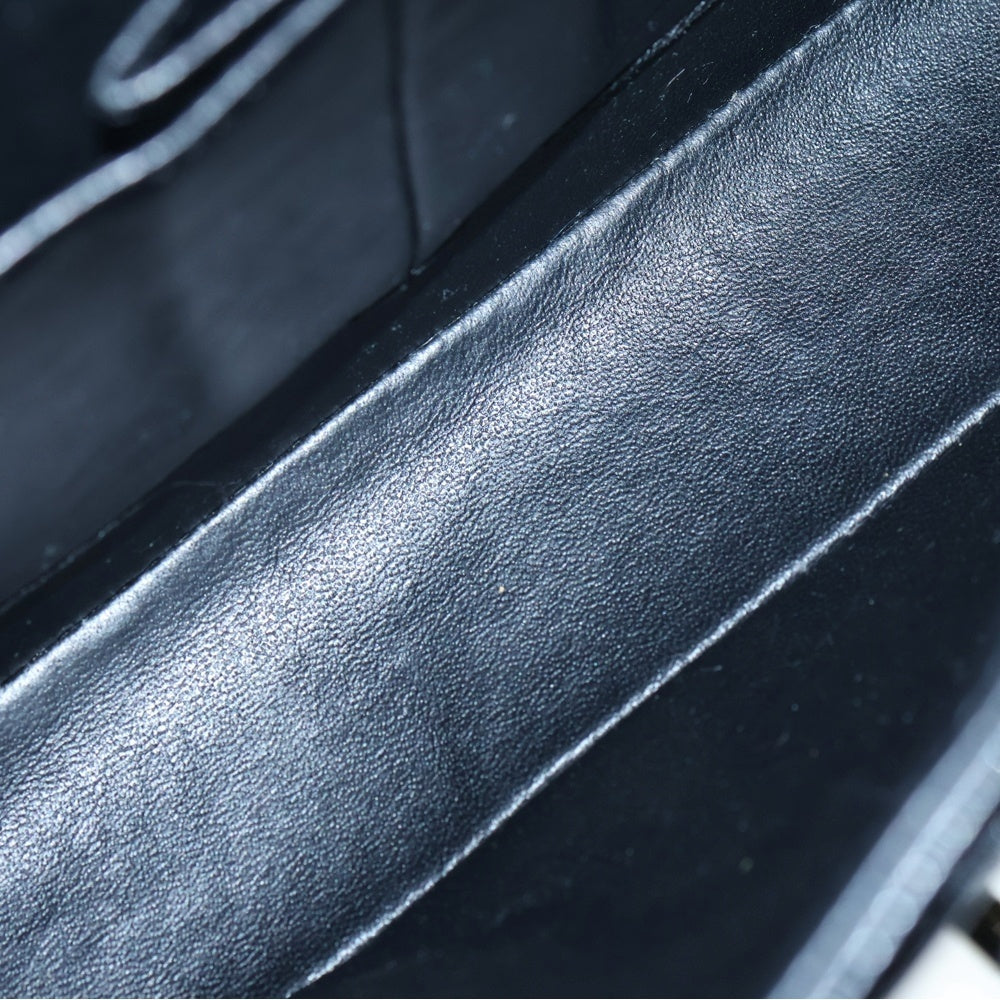 CHANEL(シャネル) マトラッセ25 ココマーク キャビアスキン レザー Wフラップ ダブルチェーン ショルダーバッグ シルバー金具 ブラック