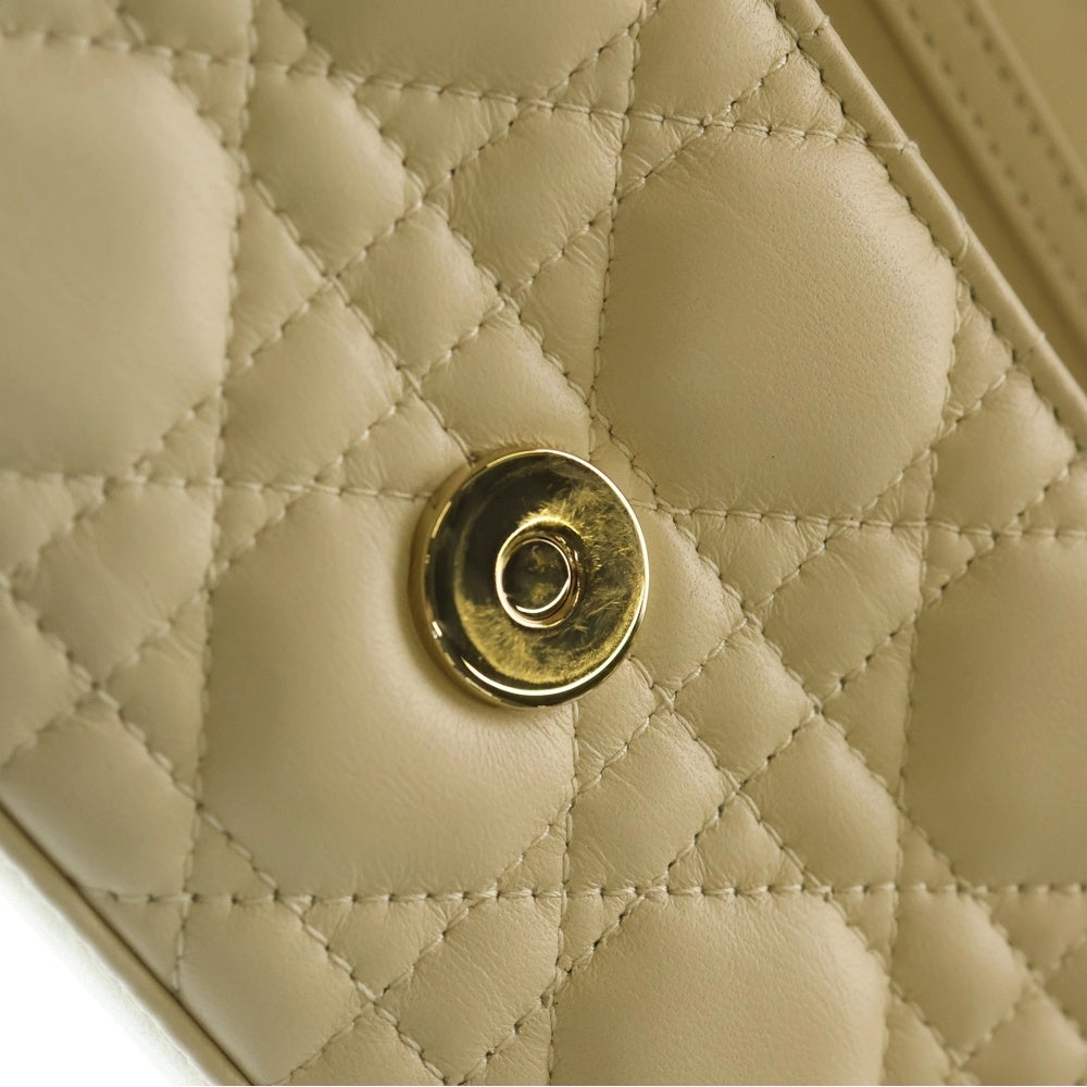 Christian Dior(クリスチャンディオール) My Dior Talk マイディオール トーク フォンバッグ カナージュ ラムスキン レザー チェーンショルダーバッグ ゴールド金具 ベージュ