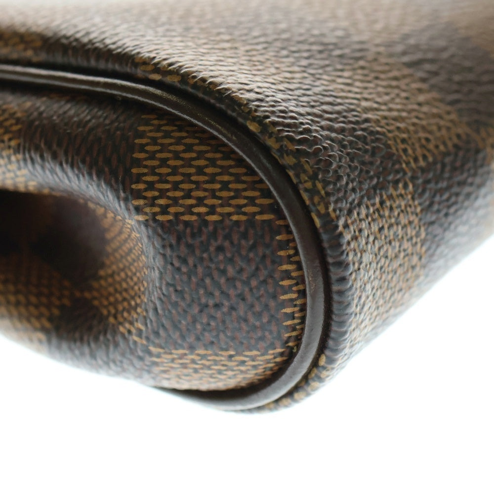 LOUIS VUITTON(ルイヴィトン) エヴァ ダミエ エベヌ PVC レザー 2WAY チェーン ハンド ショルダーバッグ ゴールド金具 ブラウン N55213