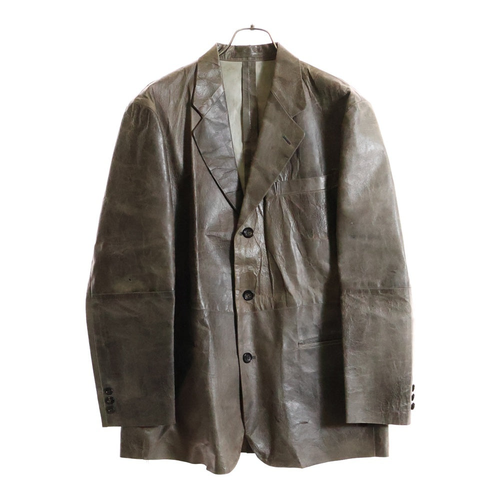 COMME des GARCONS(コムデギャルソン) 98AW 田中オム期 AD1998 ラムレザー 3B テーラードジャケット ブラウン IJ-04016M