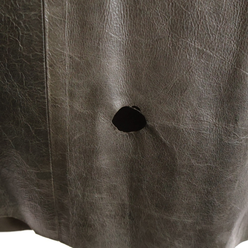 COMME des GARCONS(コムデギャルソン) 98AW 田中オム期 AD1998 ラムレザー 3B テーラードジャケット ブラウン IJ-04016M