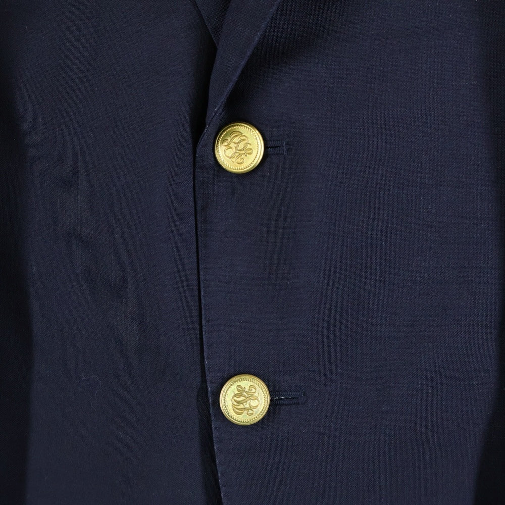 BURBERRY(バーバリー) ゴールドボタン ウール 2B テーラードジャケット ブレザー ネイビー