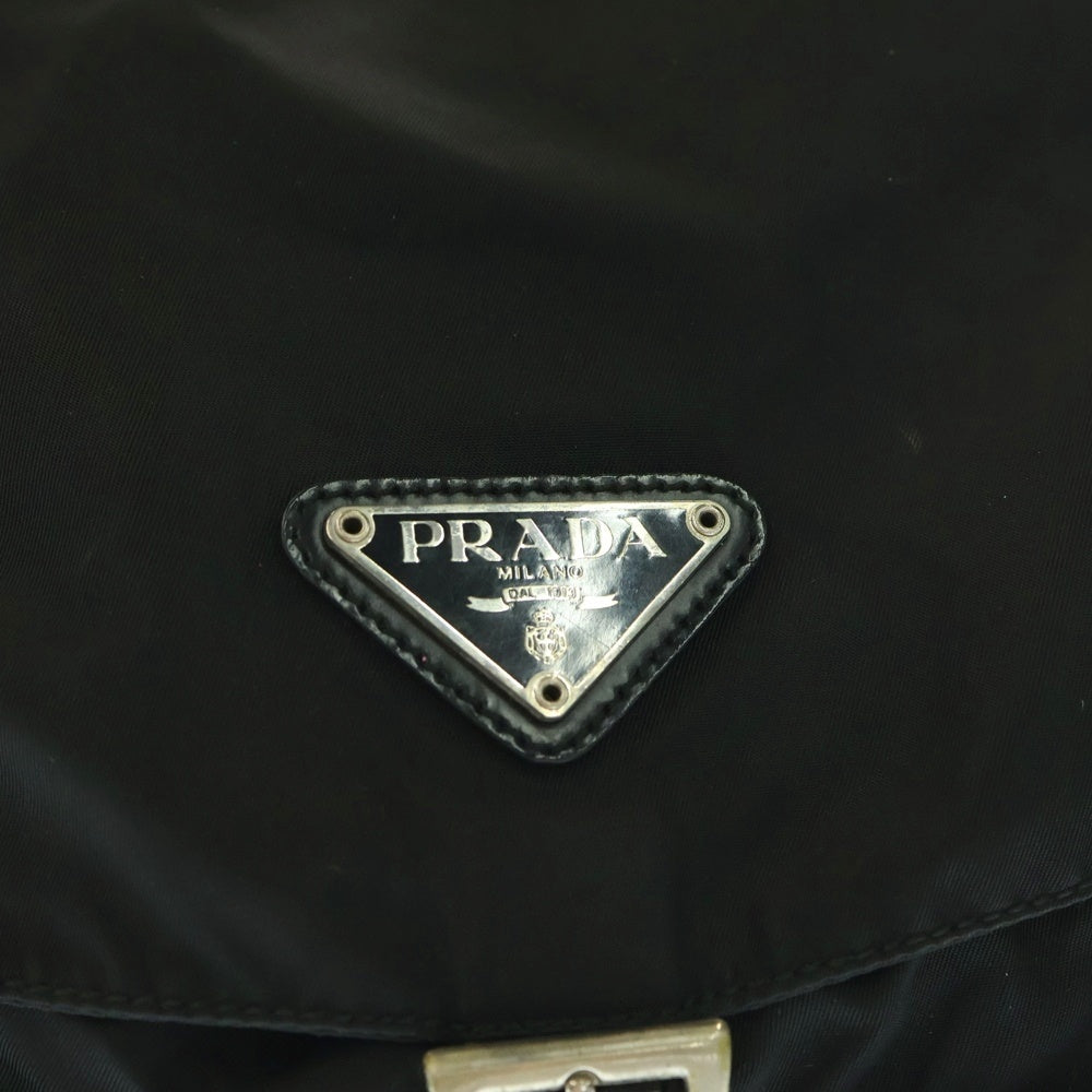 PRADA(プラダ) ナイロンリュックサック バックパック ショルダーバッグ ブラック テスート シルバー金具