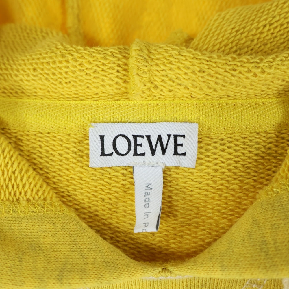 LOEWE(ロエベ) アナグラムロゴ刺繍 プルオーバースウェットパーカー フーディー イエロー S359341XA9
