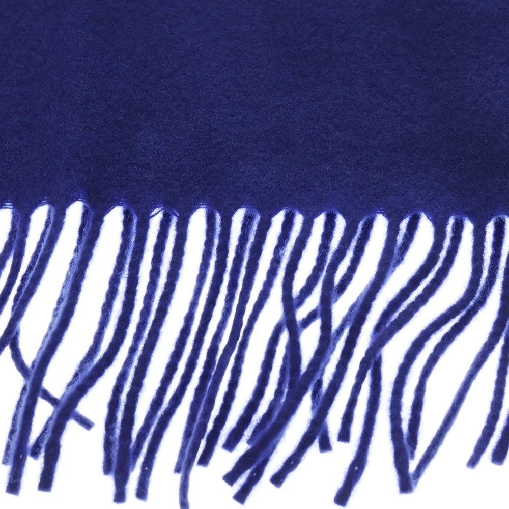 MONCLER(モンクレール) 19AW ワッペンロゴ ウール フリンジマフラー ブルー E20910086400 0864S