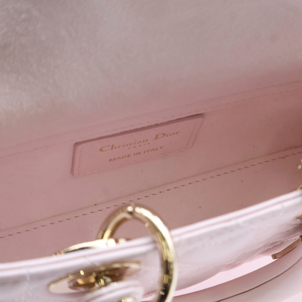 Christian Dior(クリスチャンディオール) レディ D-ジョイ マイクロバッグ 2WAYバッグ ショルダーバッグ ミニハンドバッグ ライトピンク レザー ゴールド金具
