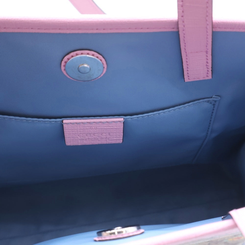 GUCCI(グッチ) GGスプリーム チルドレンズ ヒグチユウコ 2wayバッグ ハンドバッグ ショルダーバッグ トートバッグ ベージュ×ピンク レザー×PVC 630542 シルバー金具