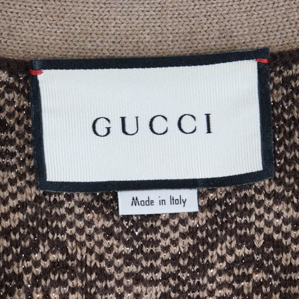 GUCCI(グッチ) GG RAMBUS GGランバス ウールニットカーディガン ブラウン/ベージュ 595511 XKA0Y