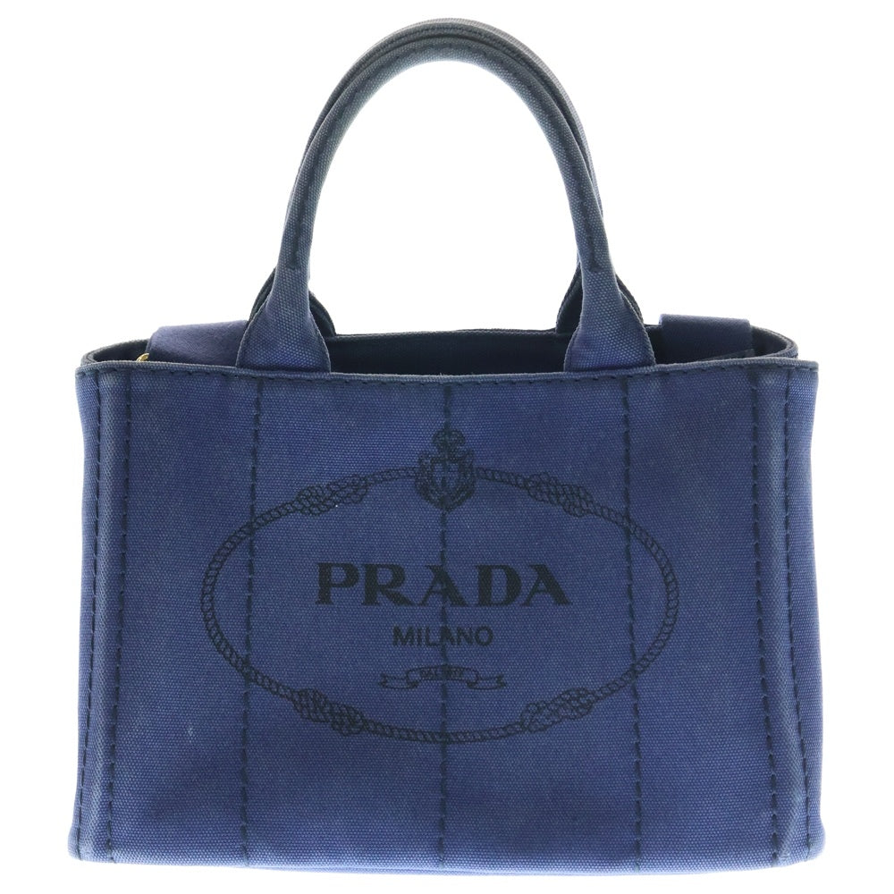 PRADA(プラダ) カナパ 2WAYハンドバッグ ショルダーバッグ ブルー キャンバス B2439G ゴールド金具