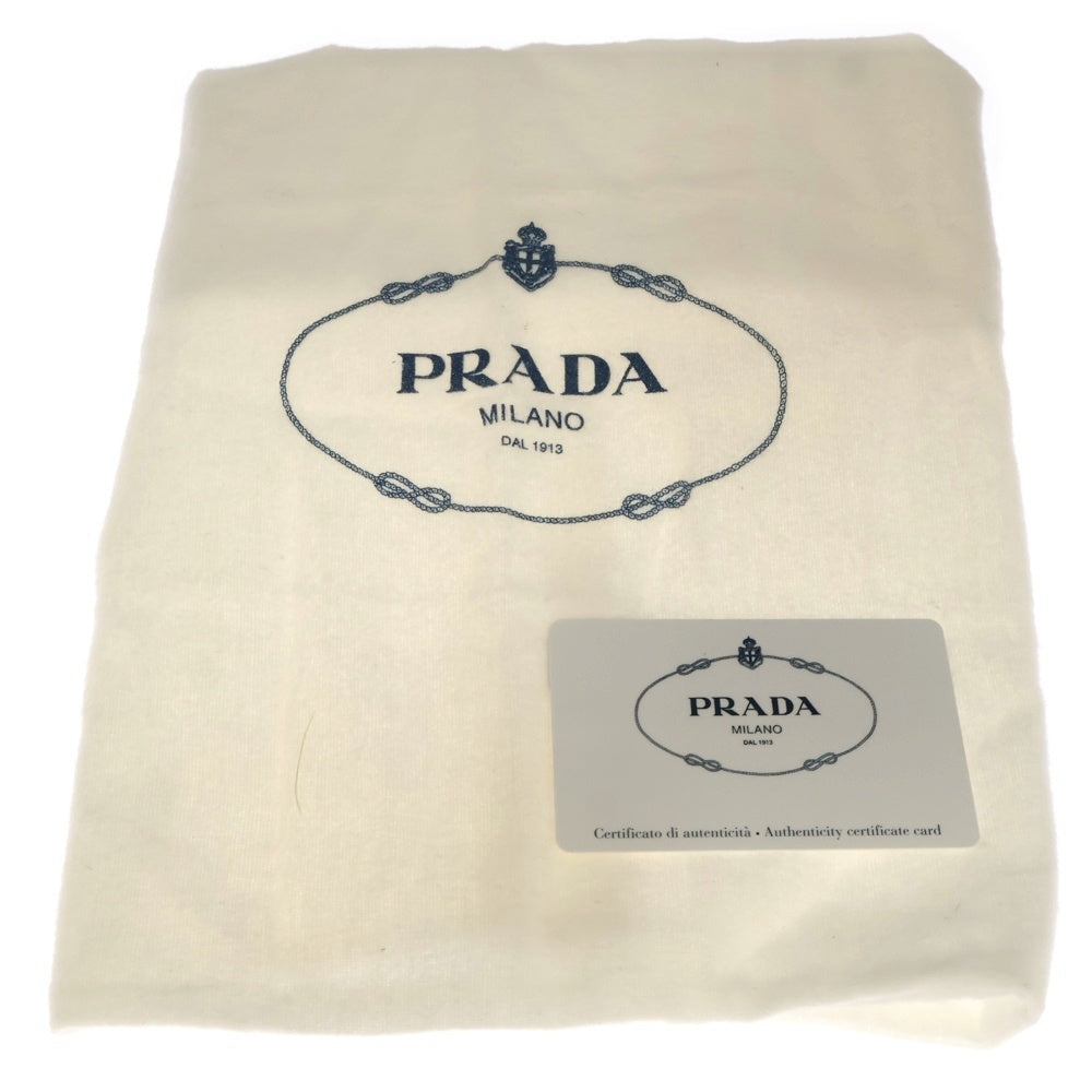 PRADA(プラダ) ワンショルダーバッグ ハンドバッグ テリー ネロ×ビアンコ ブラック×ホワイト スプーニャ 1NE515 シルバー金具