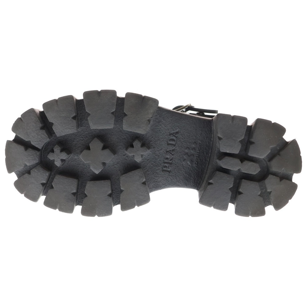 PRADA(プラダ) モノリス トライアングルロゴプレート ラバー ストラップ サンダル ブラック レディース 2X3083