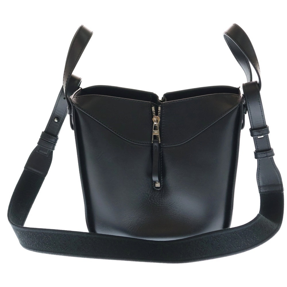 LOEWE(ロエベ) ハンモック コンパクト アナグラムロゴ レザー 2WAY ハンド ショルダーバッグ シルバー金具 ブラック