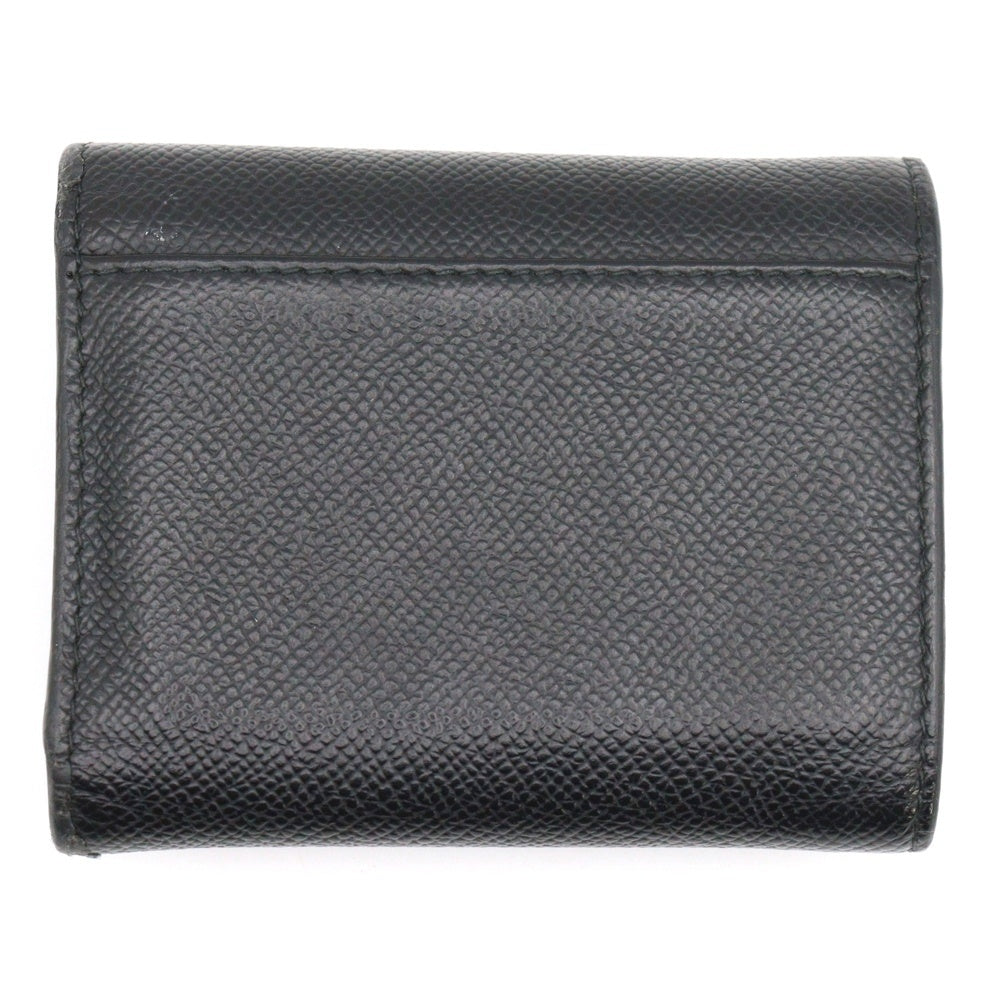 Maison Margiela(メゾンマルジェラ) 3つ折り財布 コンパクトウォレット コインケース ブラック レザー SA3UI0017 シルバー金具