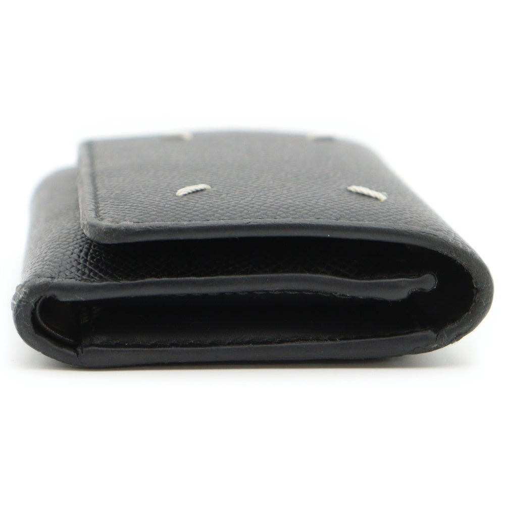 Maison Margiela(メゾンマルジェラ) 3つ折り財布 コンパクトウォレット コインケース ブラック レザー SA3UI0017 シルバー金具