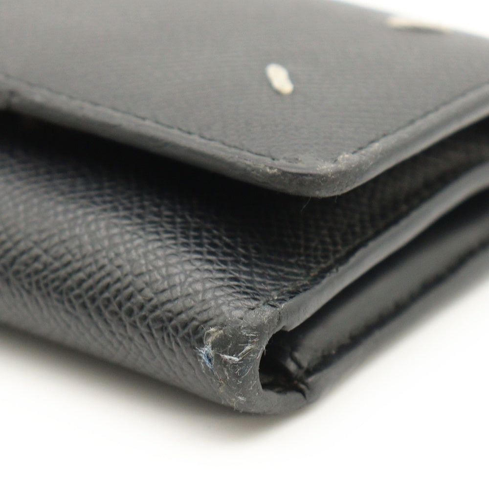 Maison Margiela(メゾンマルジェラ) 3つ折り財布 コンパクトウォレット コインケース ブラック レザー SA3UI0017 シルバー金具