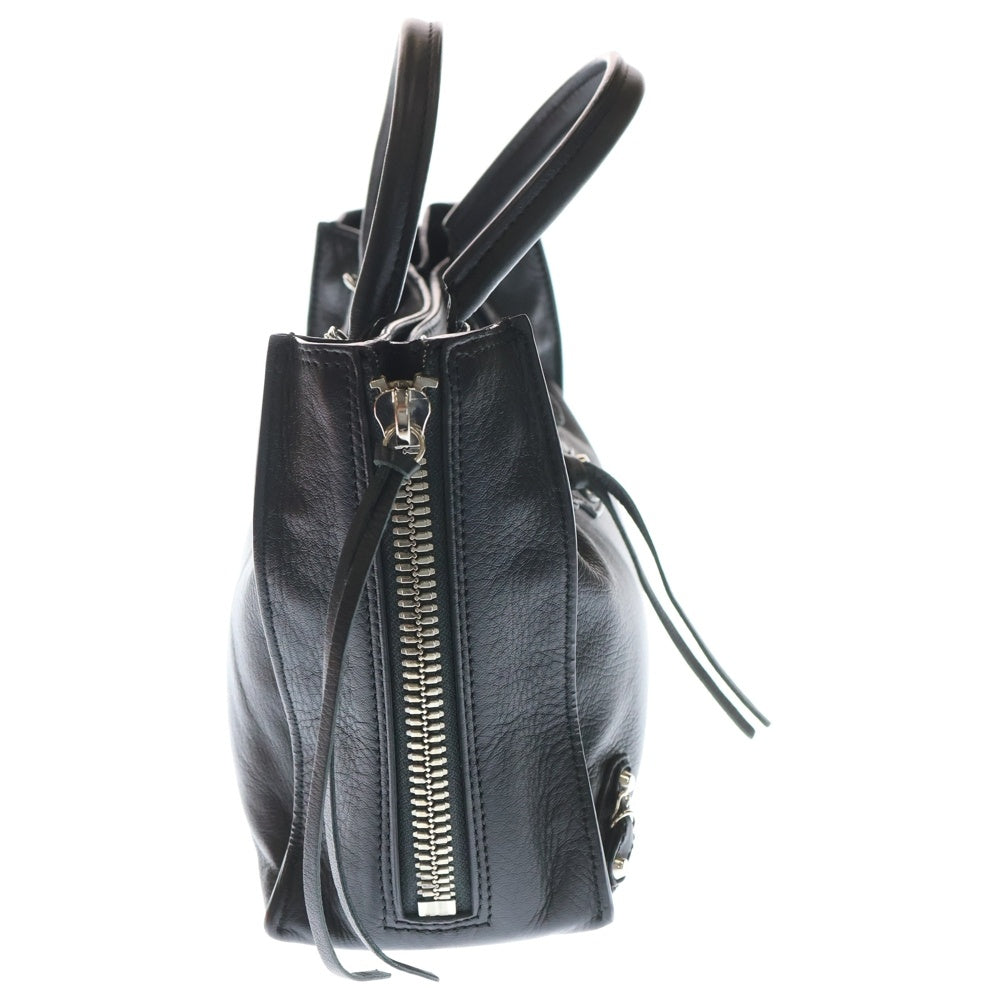 BALENCIAGA(バレンシアガ) ペーパー ハンドバッグ ミニバッグ ブラック レザー 305572 シルバー金具 レディース