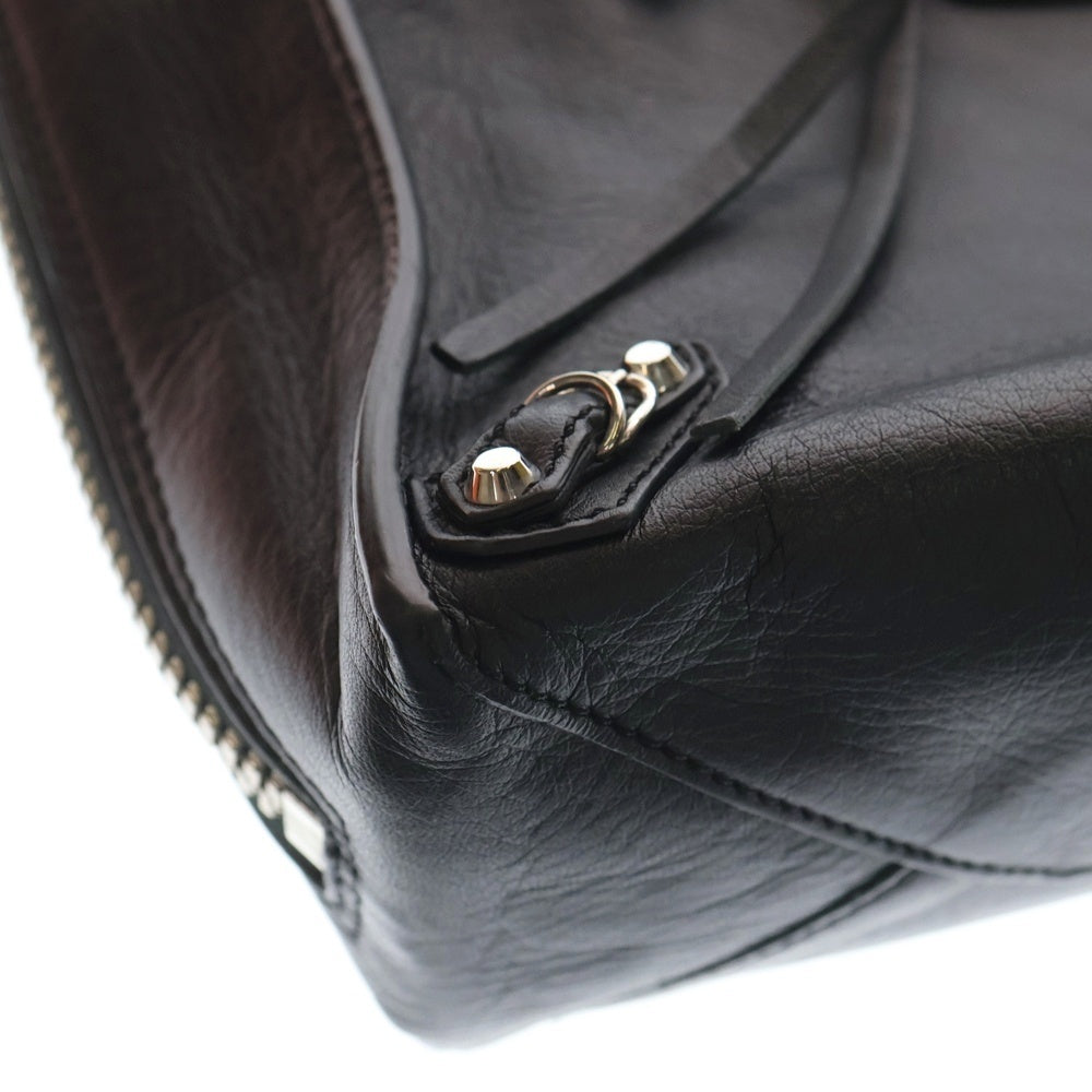 BALENCIAGA(バレンシアガ) ペーパー ハンドバッグ ミニバッグ ブラック レザー 305572 シルバー金具 レディース