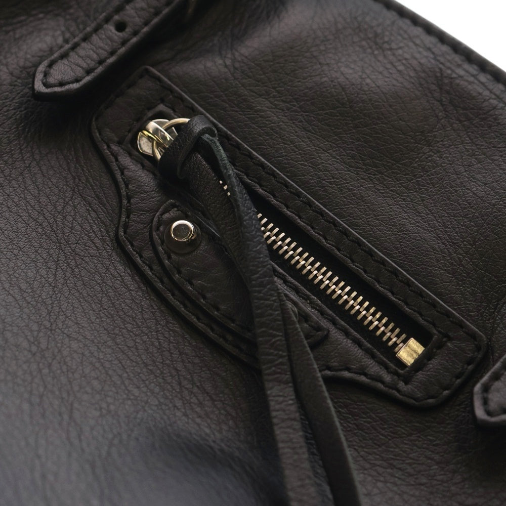 BALENCIAGA(バレンシアガ) ペーパー ハンドバッグ ミニバッグ ブラック レザー 305572 シルバー金具 レディース