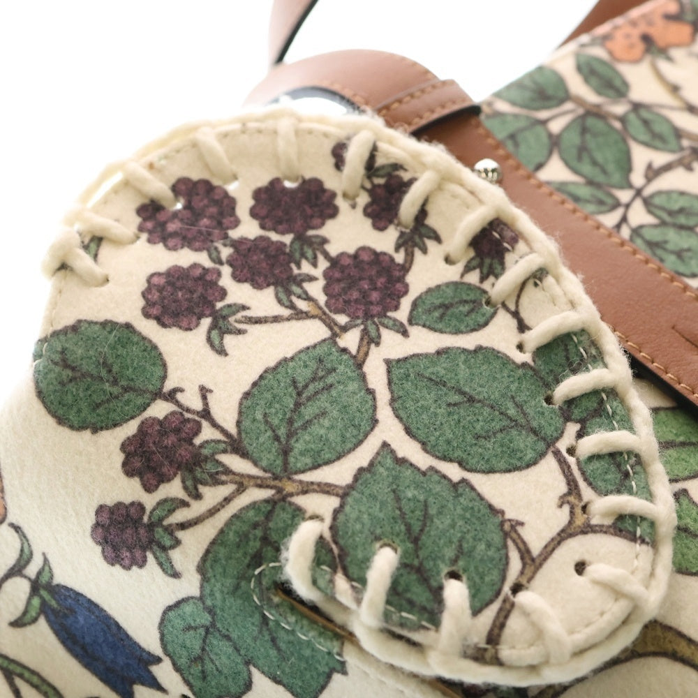 LOEWE(ロエベ) バーバリウム アナグラム レザー切替フェルトバケットバッグ ハンドバッグ アイボリー/ブラウン A223T21X02 レディース