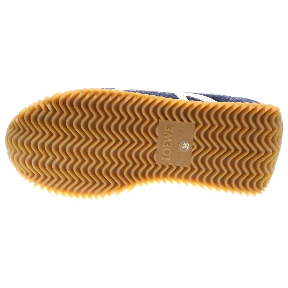 LOEWE(ロエベ) フローランナー アナグラムロゴ スエード コンビレザー レースアップ ローカットシューズ スニーカー ブルー/グリーン レディース 590321