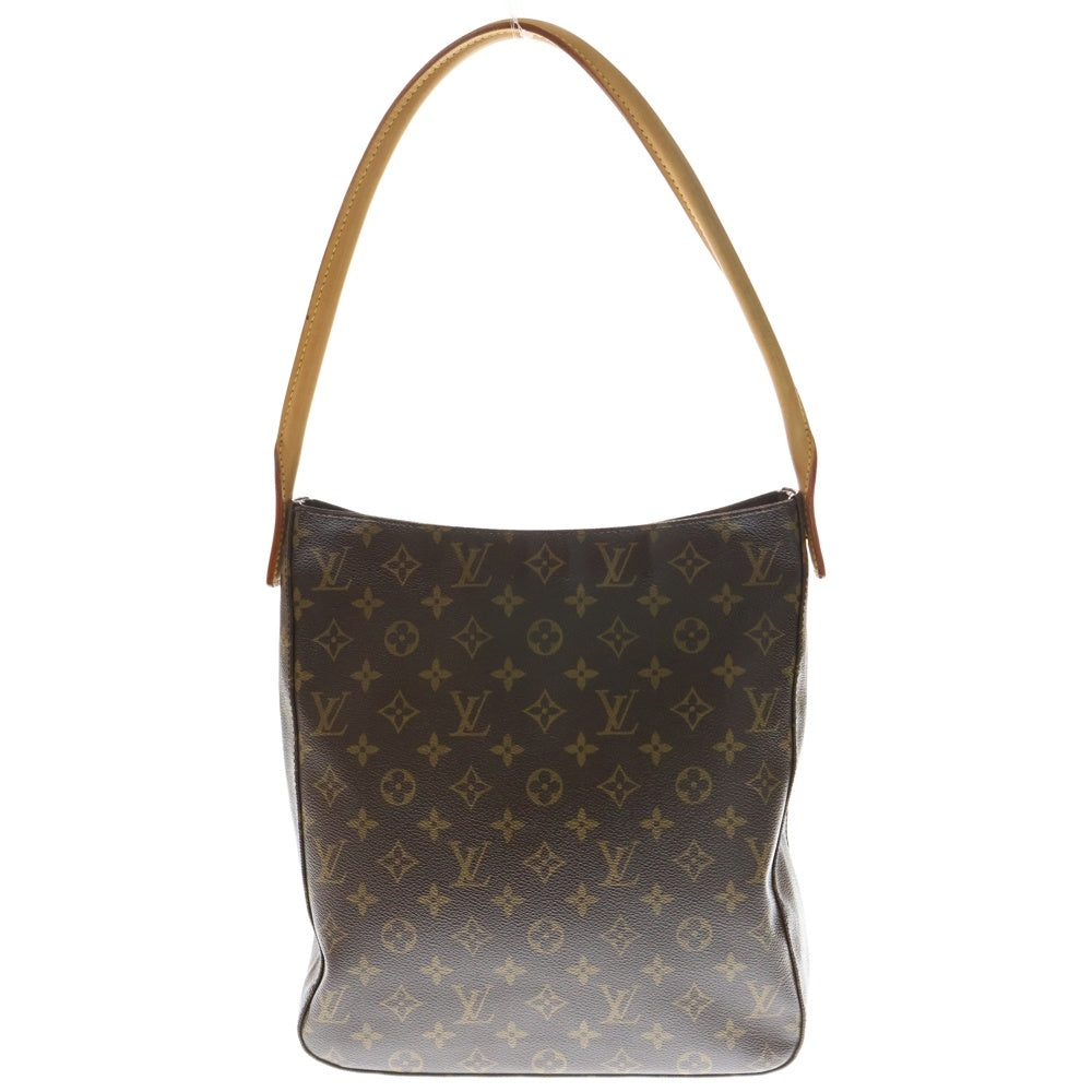LOUIS VUITTON(ルイヴィトン) モノグラム ルーピングGM ハンドバッグ ワンショルダーバッグ ブラウン レザー×PVC M51145 ゴールド金具