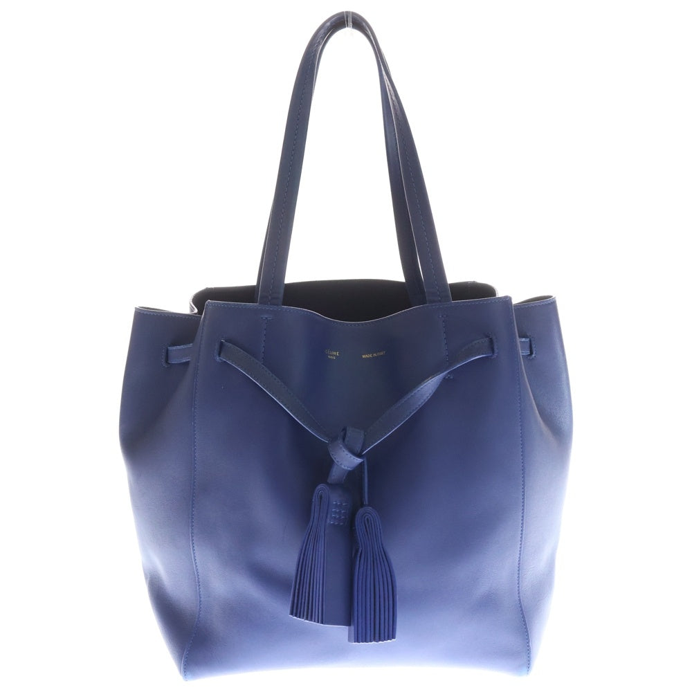 CELINE(セリーヌ) カバファントム トートバッグ ハンドバッグ ブルー レザー ゴールド金具
