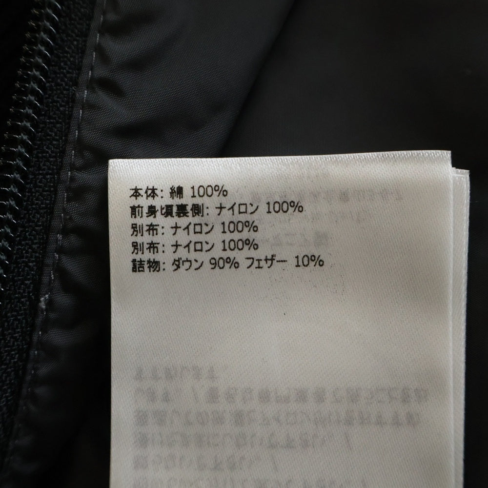 MONCLER(モンクレール) 22SS ワッペンロゴ コットンニット切り替え ハイネック ジップアップ ダウンジャケット ブラック/グレー H10919B00003 M1367