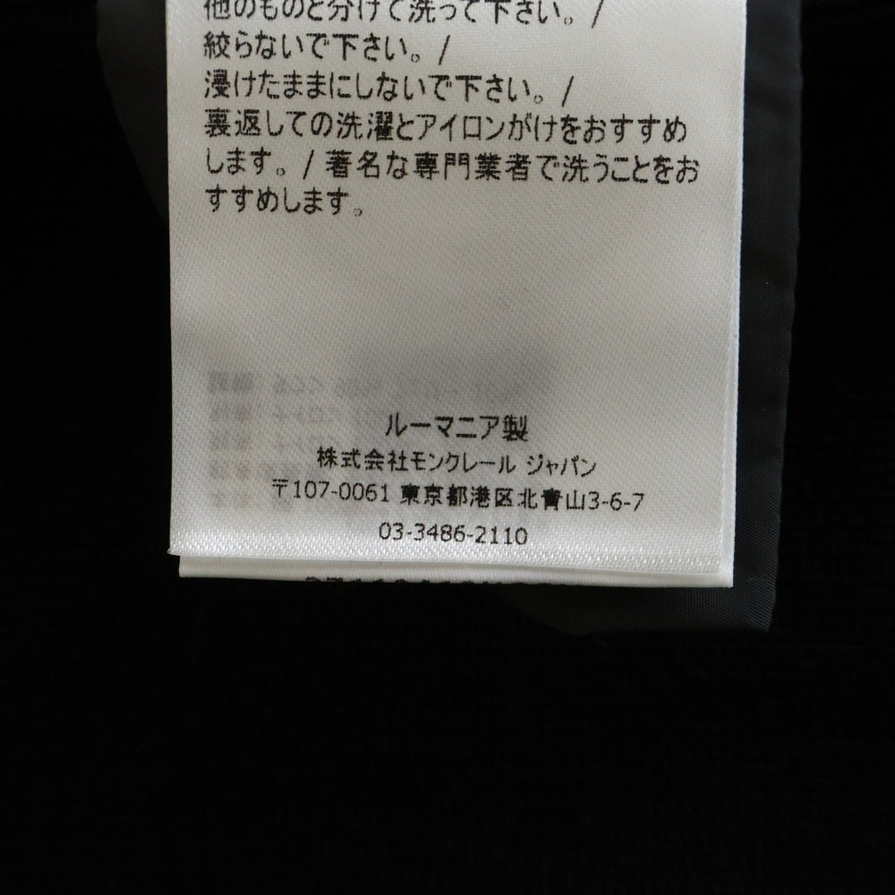 MONCLER(モンクレール) 22SS ワッペンロゴ コットンニット切り替え ハイネック ジップアップ ダウンジャケット ブラック/グレー H10919B00003 M1367