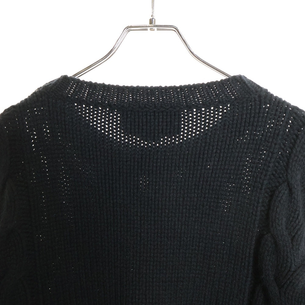 GUCCI(グッチ) 19AW シェリーライン ケーブルウールニットセーター ブラック/グリーン/レッド 548115-X1561