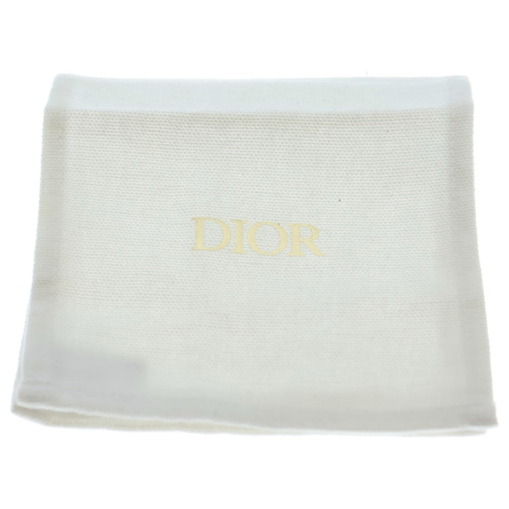 Christian Dior(クリスチャンディオール) パールイヤリング トライバル ロゴラインストーン ホワイト×シルバー