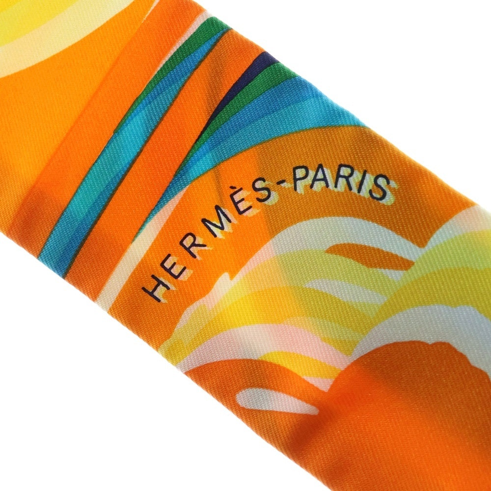 HERMES(エルメス) ツイリー ブリッドドゥガラ シルクスカーフ オレンジ レディース