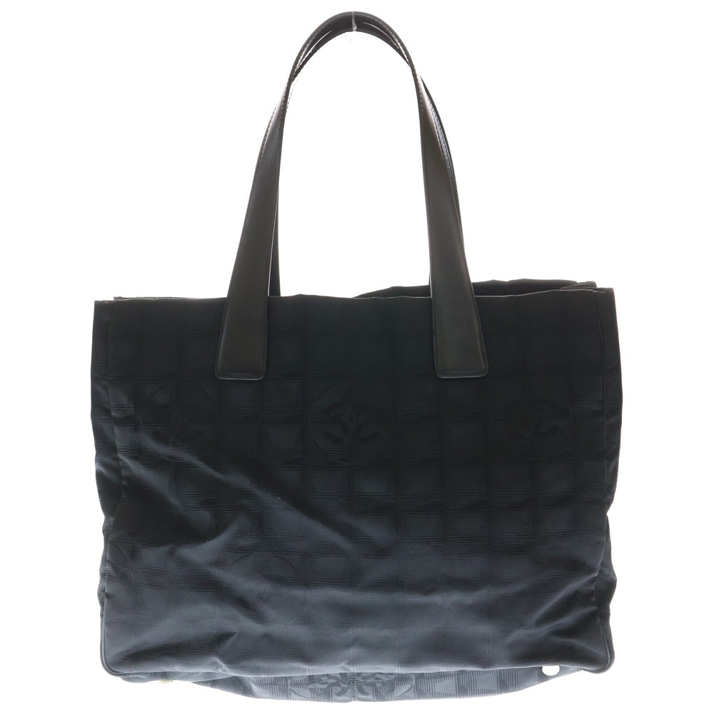 CHANEL(シャネル) ニュートラベルライン トートMM トートバッグ ハンドバッグ ブラック レザー×ナイロン