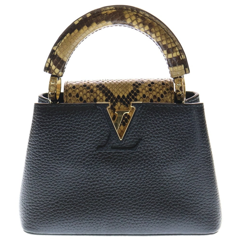 LOUIS VUITTON(ルイヴィトン) カプシーヌ MINI ミニ ブラック パイソン×トリヨン ハンドバッグ RFID N96467 レディース
